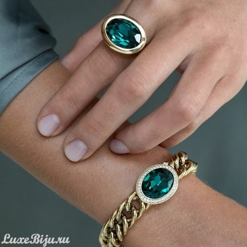 Кольцо Qudo TIVOLA big S emerald  18.5 мм, 632324/18.5 G/S фото 2